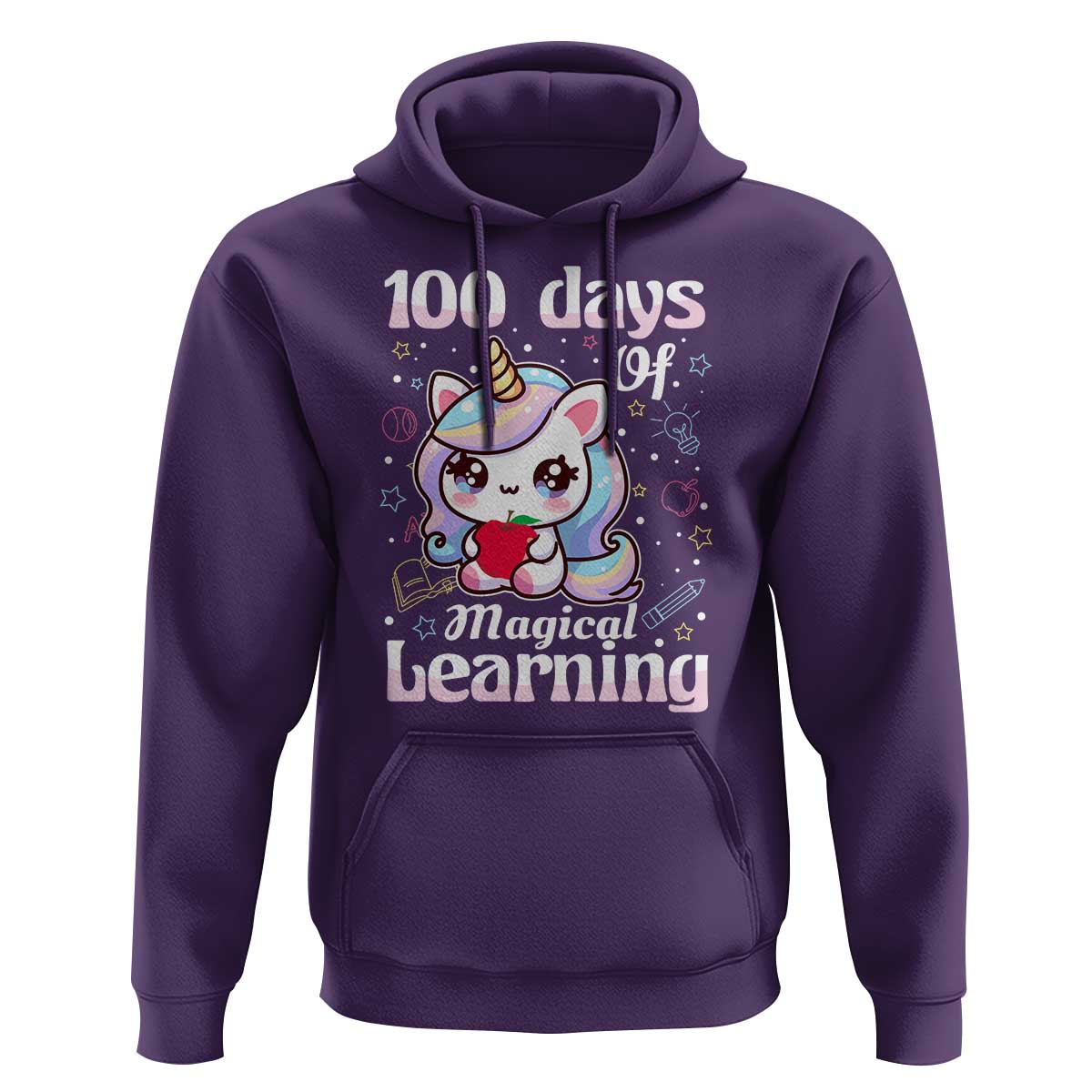 100th Day Of School Unicorn Girls Hoodie