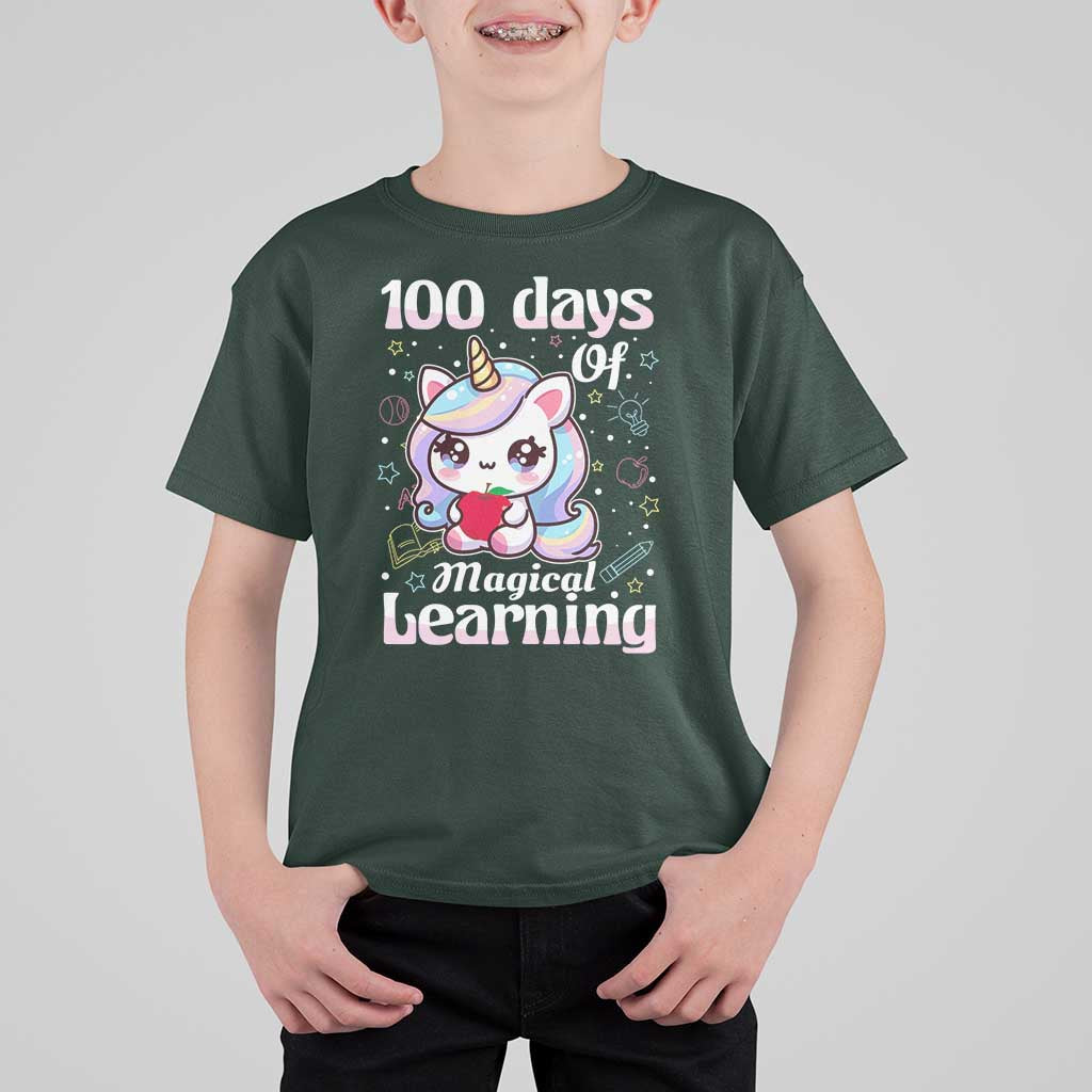 100th Day Of School Unicorn Girls T Shirt For Kid