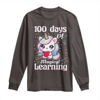 100th Day Of School Unicorn Girls Long Sleeve Shirt Magical Learning