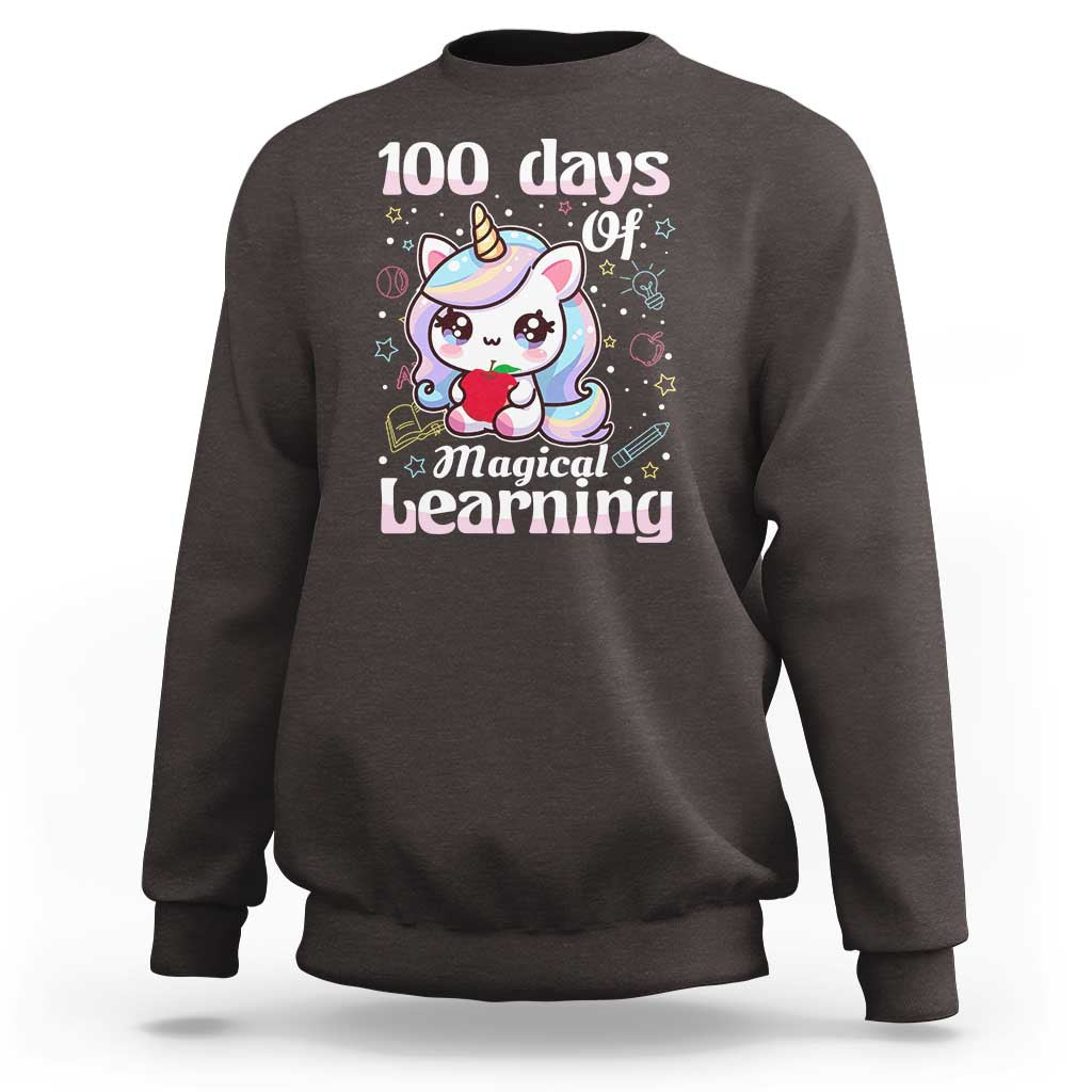 100th Day Of School Unicorn Girls Sweatshirt