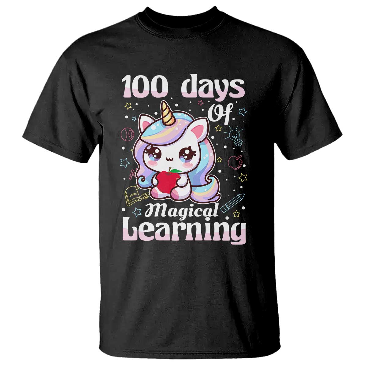 100th Day Of School Unicorn Girls T Shirt
