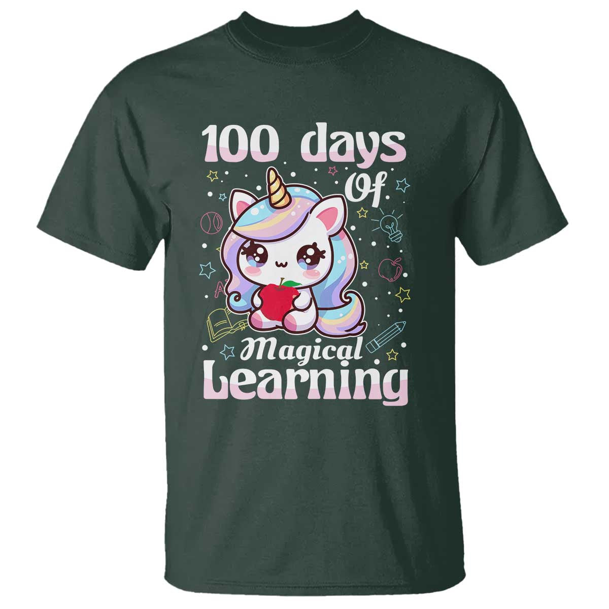 100th Day Of School Unicorn Girls T Shirt
