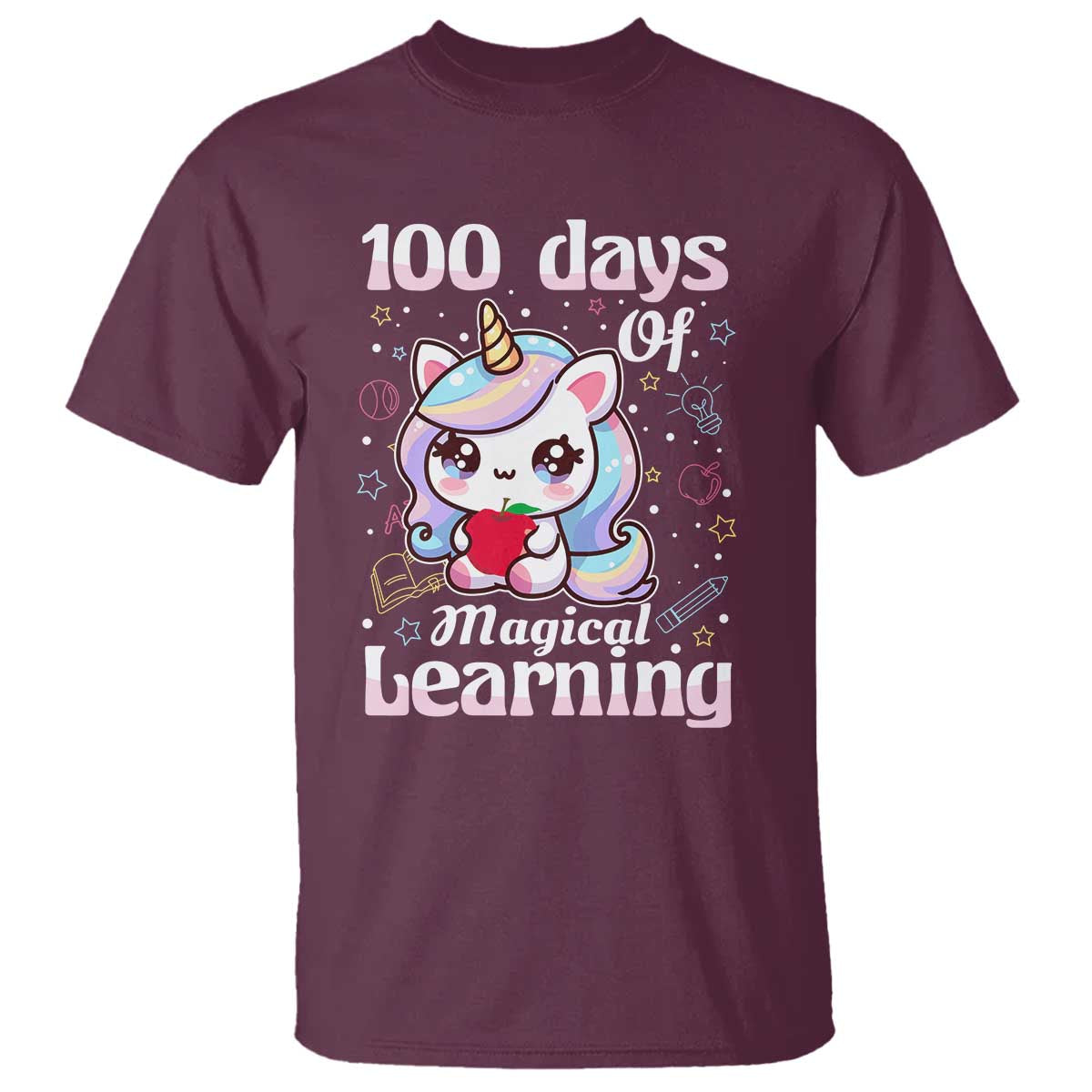 100th Day Of School Unicorn Girls T Shirt