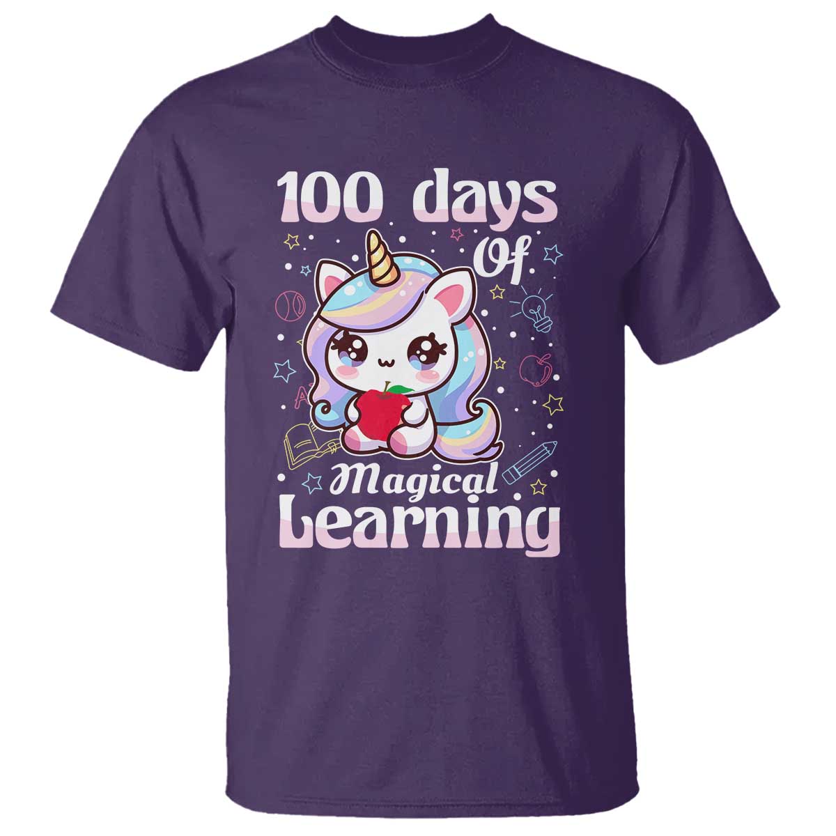 100th Day Of School Unicorn Girls T Shirt