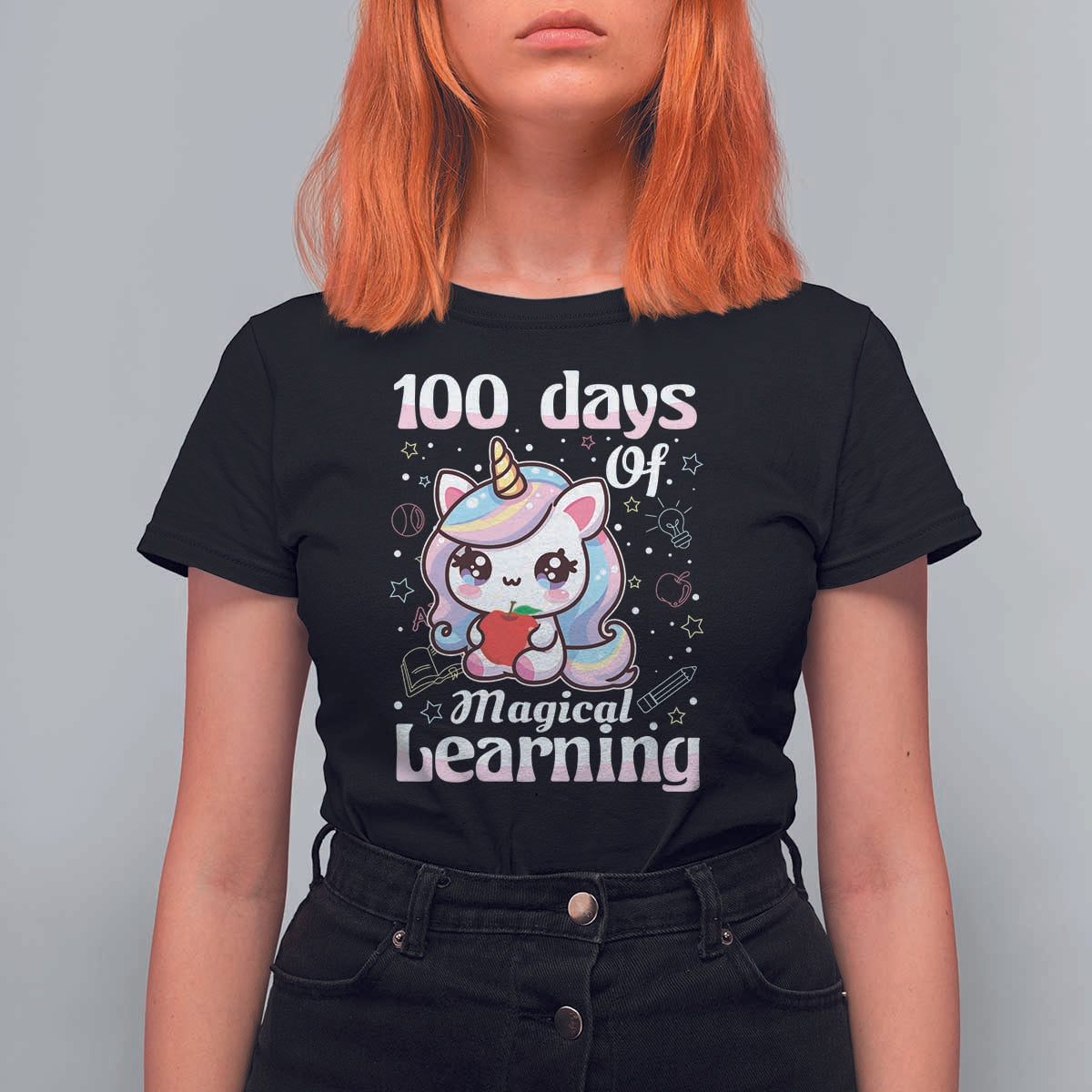 100th Day Of School Unicorn Girls T Shirt For Women