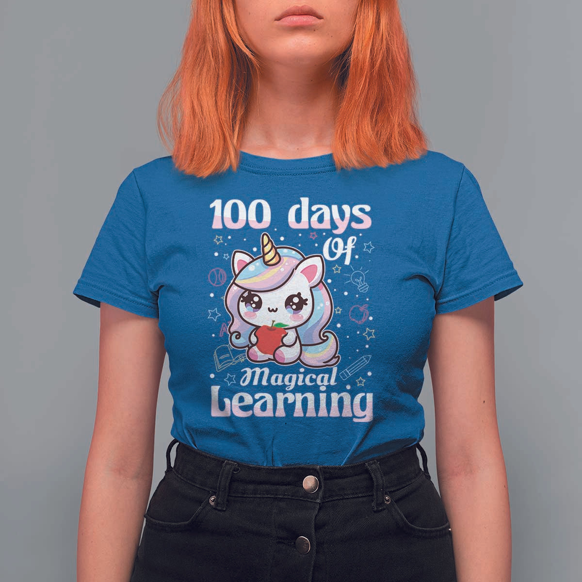 100th Day Of School Unicorn Girls T Shirt For Women