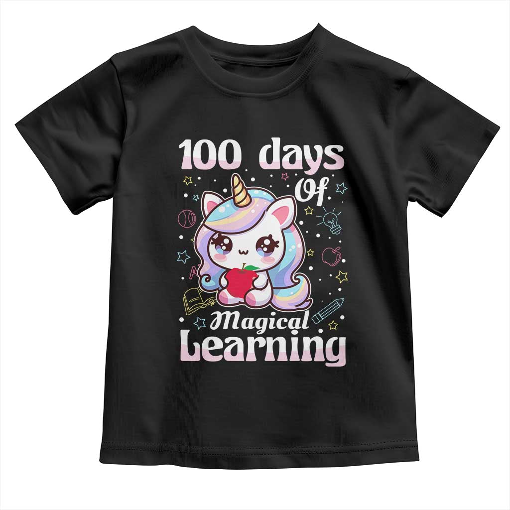 100th Day Of School Unicorn Girls Toddler T Shirt Magical Learning
