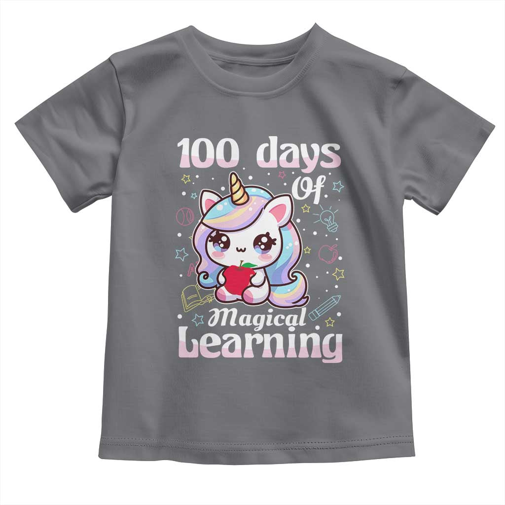 100th Day Of School Unicorn Girls Toddler T Shirt Magical Learning