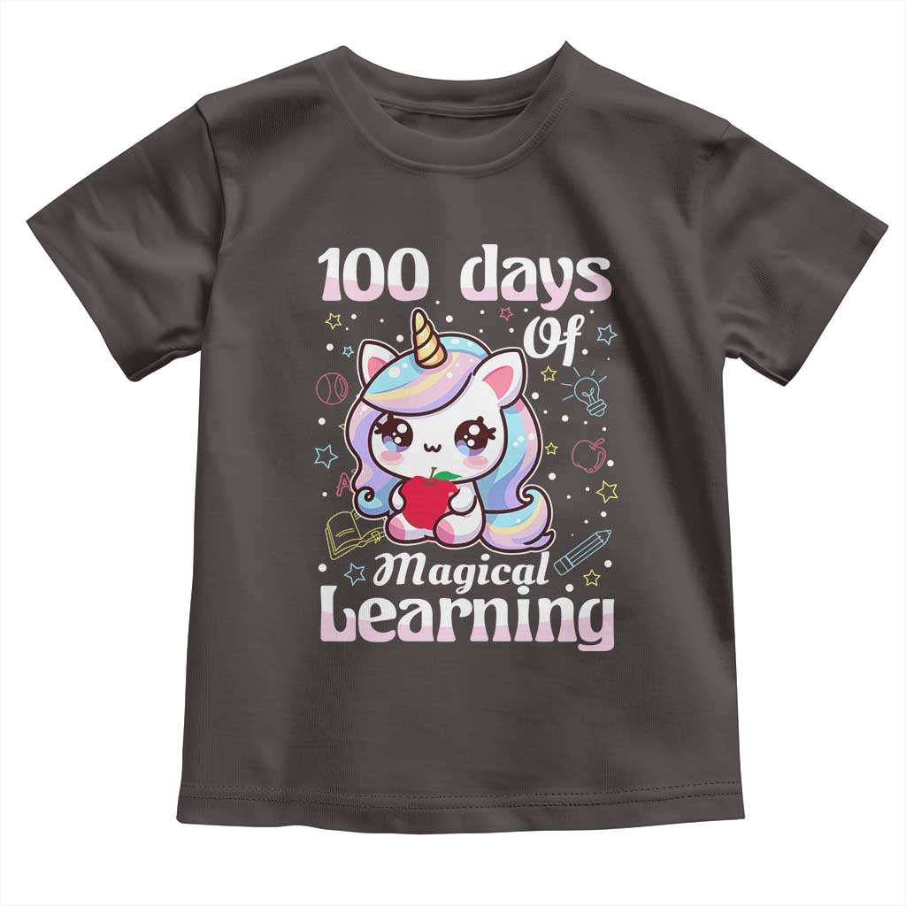 100th Day Of School Unicorn Girls Toddler T Shirt Magical Learning