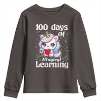 100th Day Of School Unicorn Girls Youth Sweatshirt Magical Learning