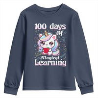 100th Day Of School Unicorn Girls Youth Sweatshirt Magical Learning