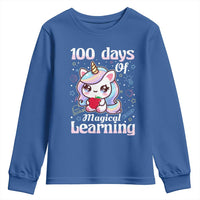 100th Day Of School Unicorn Girls Youth Sweatshirt Magical Learning