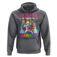 100 Days Of School Hoodie Rainbow Dabbing Unicorn Magic Learning Girls Gift