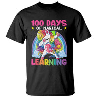 100 Days Of School T Shirt Rainbow Dabbing Unicorn Magic Learning Girls Gift - Wonder Print Shop