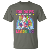 100 Days Of School T Shirt Rainbow Dabbing Unicorn Magic Learning Girls Gift - Wonder Print Shop