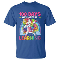 100 Days Of School T Shirt Rainbow Dabbing Unicorn Magic Learning Girls Gift - Wonder Print Shop