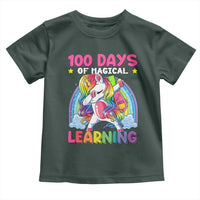 100 Days Of School Toddler T Shirt Rainbow Dabbing Unicorn Magic Learning Girls Gift