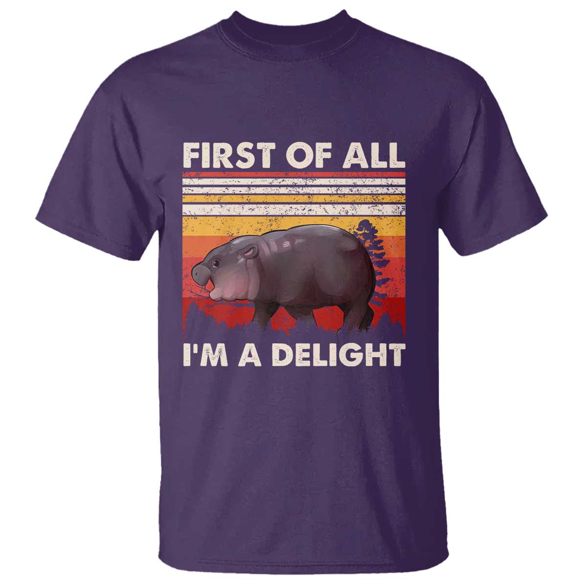 Moo Deng T Shirt First Of All I'm A Delight Sarcastic Angry Pygmy Hippo