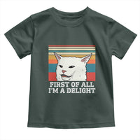 Cat Meme Toddler T Shirt First Of All I'm A Delight Sarcastic Angry Cat