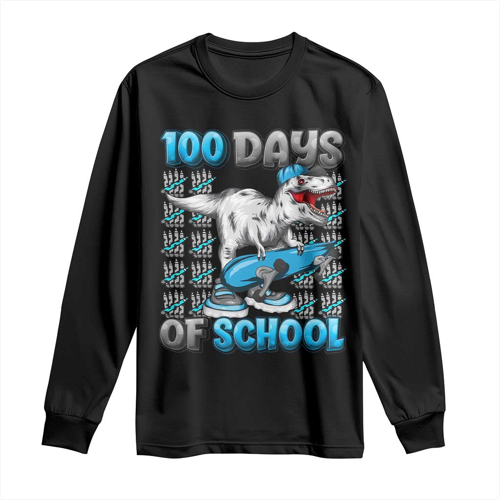 100 Days of School 100th Day Dinosaur Long Sleeve Shirt