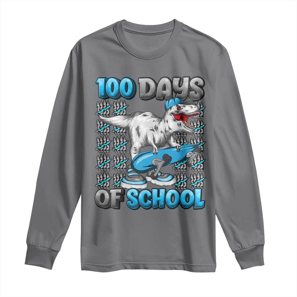 100 Days of School 100th Day Dinosaur Long Sleeve Shirt