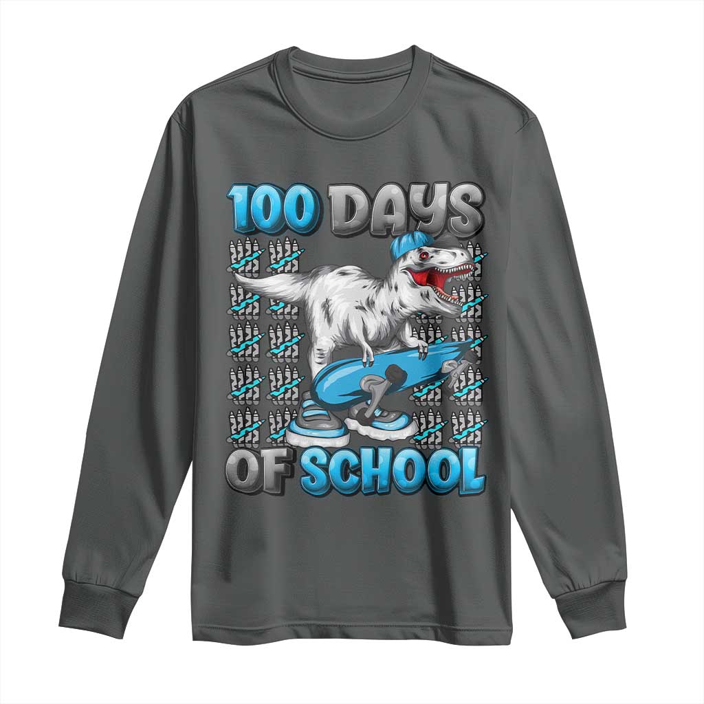 100 Days of School 100th Day Dinosaur Long Sleeve Shirt