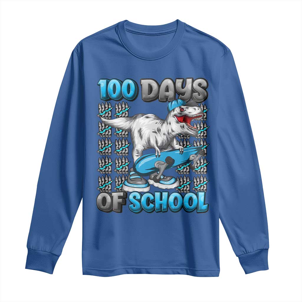 100 Days of School 100th Day Dinosaur Long Sleeve Shirt