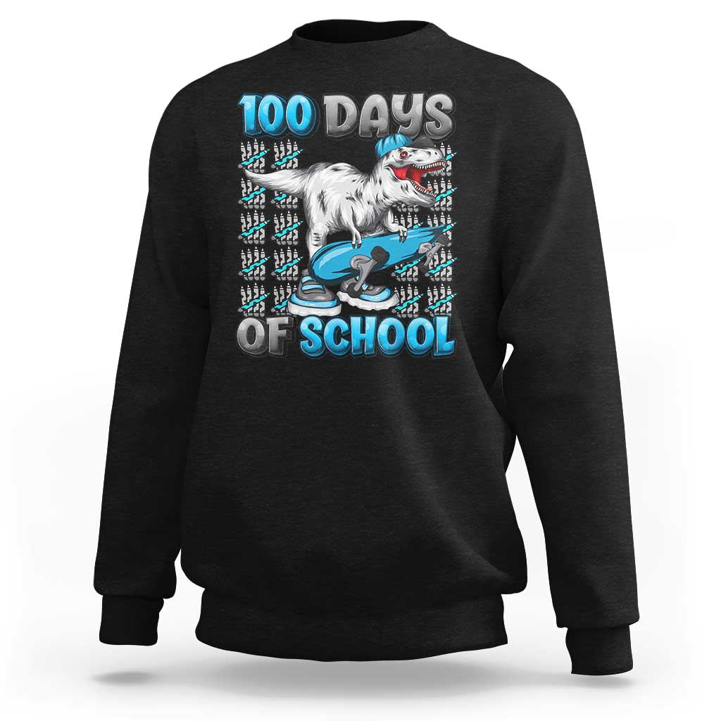 100 Days of School 100th Day Dinosaur Sweatshirt - Wonder Print Shop