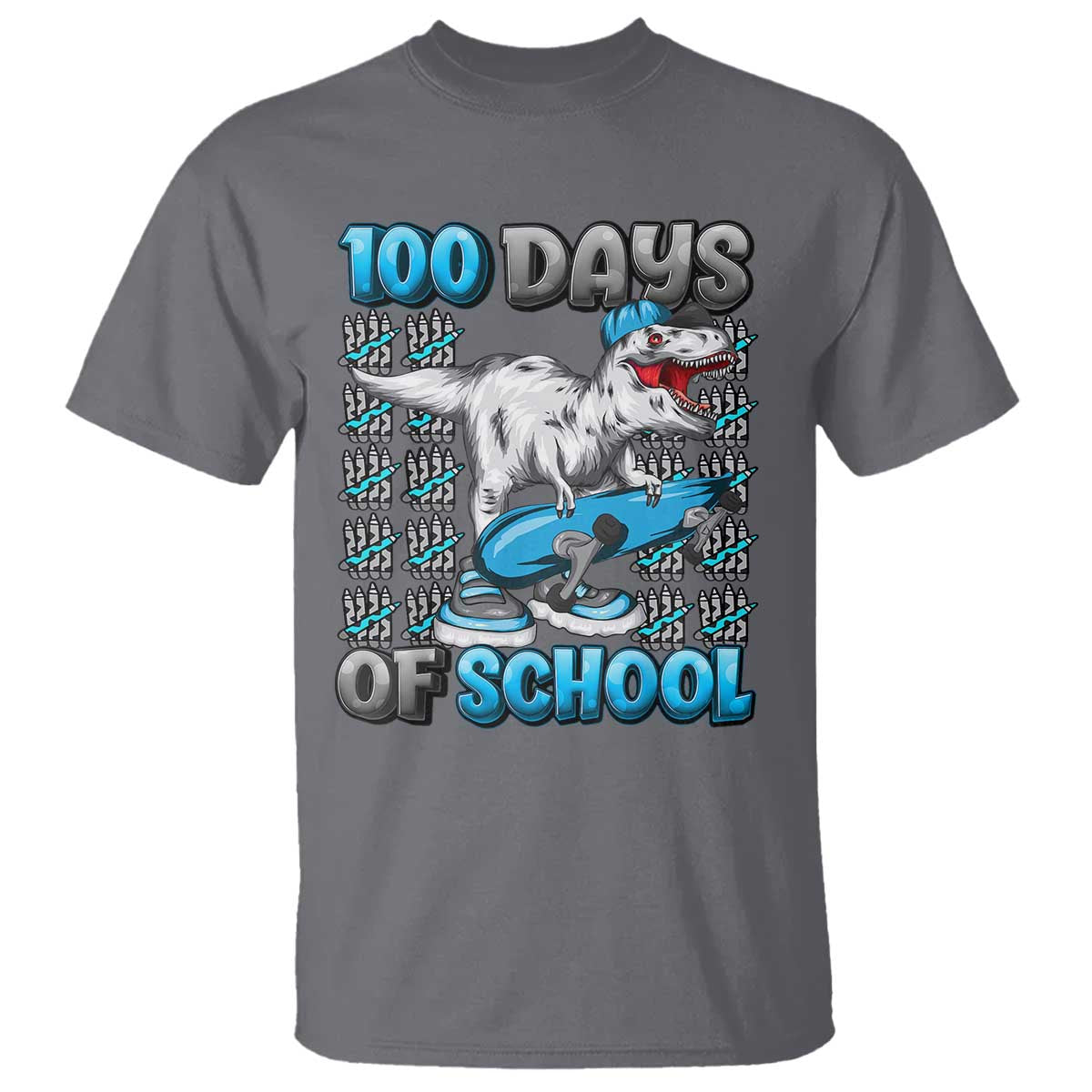 100 Days of School 100th Day Dinosaur T Shirt - Wonder Print Shop