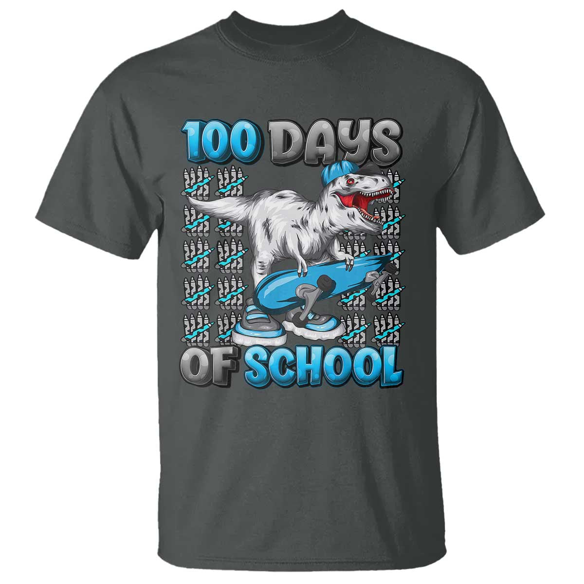 100 Days of School 100th Day Dinosaur T Shirt - Wonder Print Shop