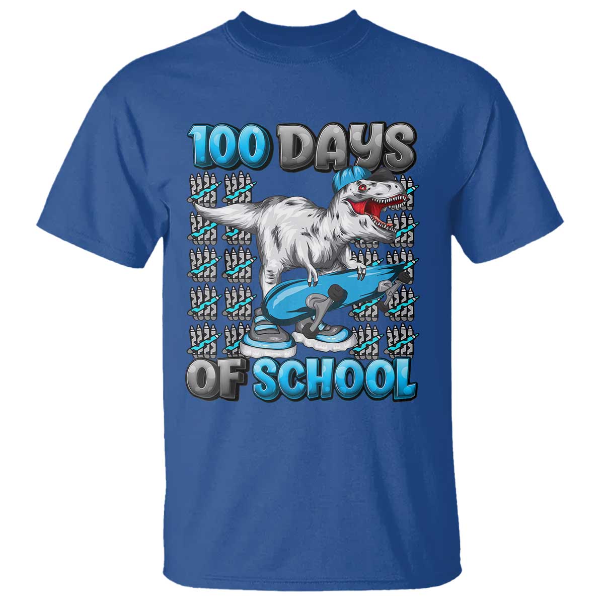 100 Days of School 100th Day Dinosaur T Shirt - Wonder Print Shop