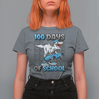 100 Days of School 100th Day Dinosaur T Shirt For Women - Wonder Print Shop