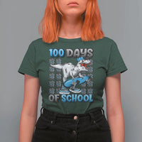 100 Days of School 100th Day Dinosaur T Shirt For Women - Wonder Print Shop