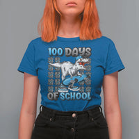 100 Days of School 100th Day Dinosaur T Shirt For Women - Wonder Print Shop
