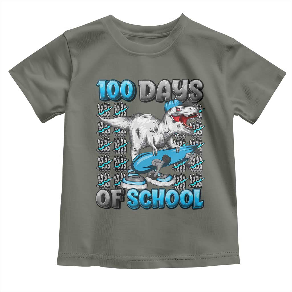 100 Days of School 100th Day Dinosaur Toddler T Shirt