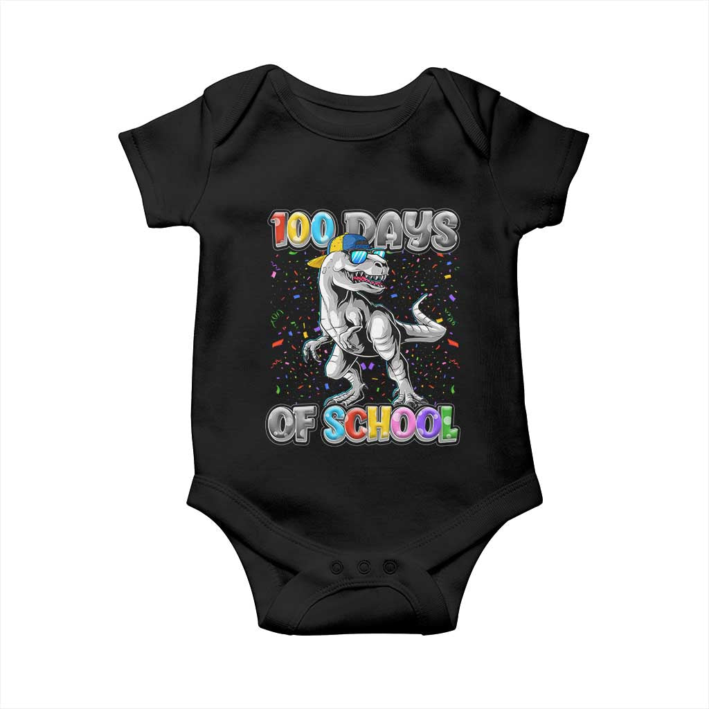 100 Days Of School Baby Onesie Funny Cool Dinosaur Trex 100 Days Smarter
