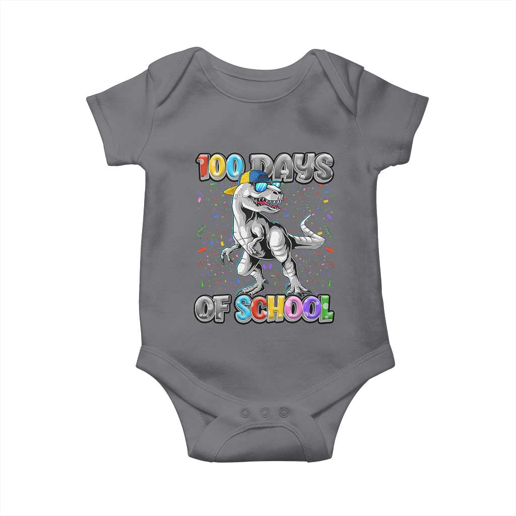 100 Days Of School Baby Onesie Funny Cool Dinosaur Trex 100 Days Smarter