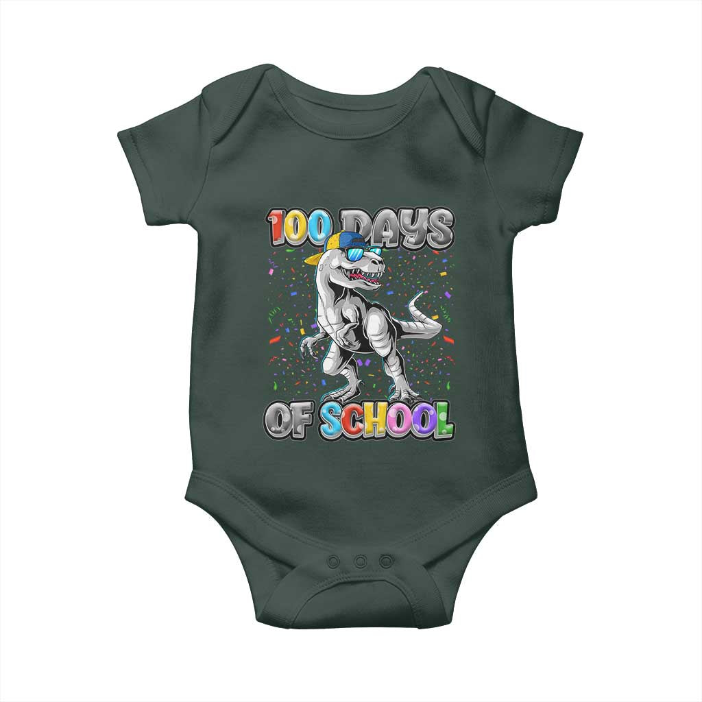 100 Days Of School Baby Onesie Funny Cool Dinosaur Trex 100 Days Smarter