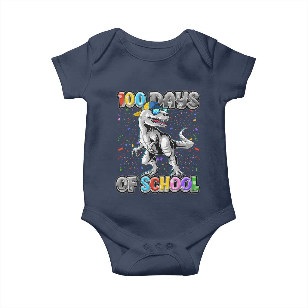 100 Days Of School Baby Onesie Funny Cool Dinosaur Trex 100 Days Smarter