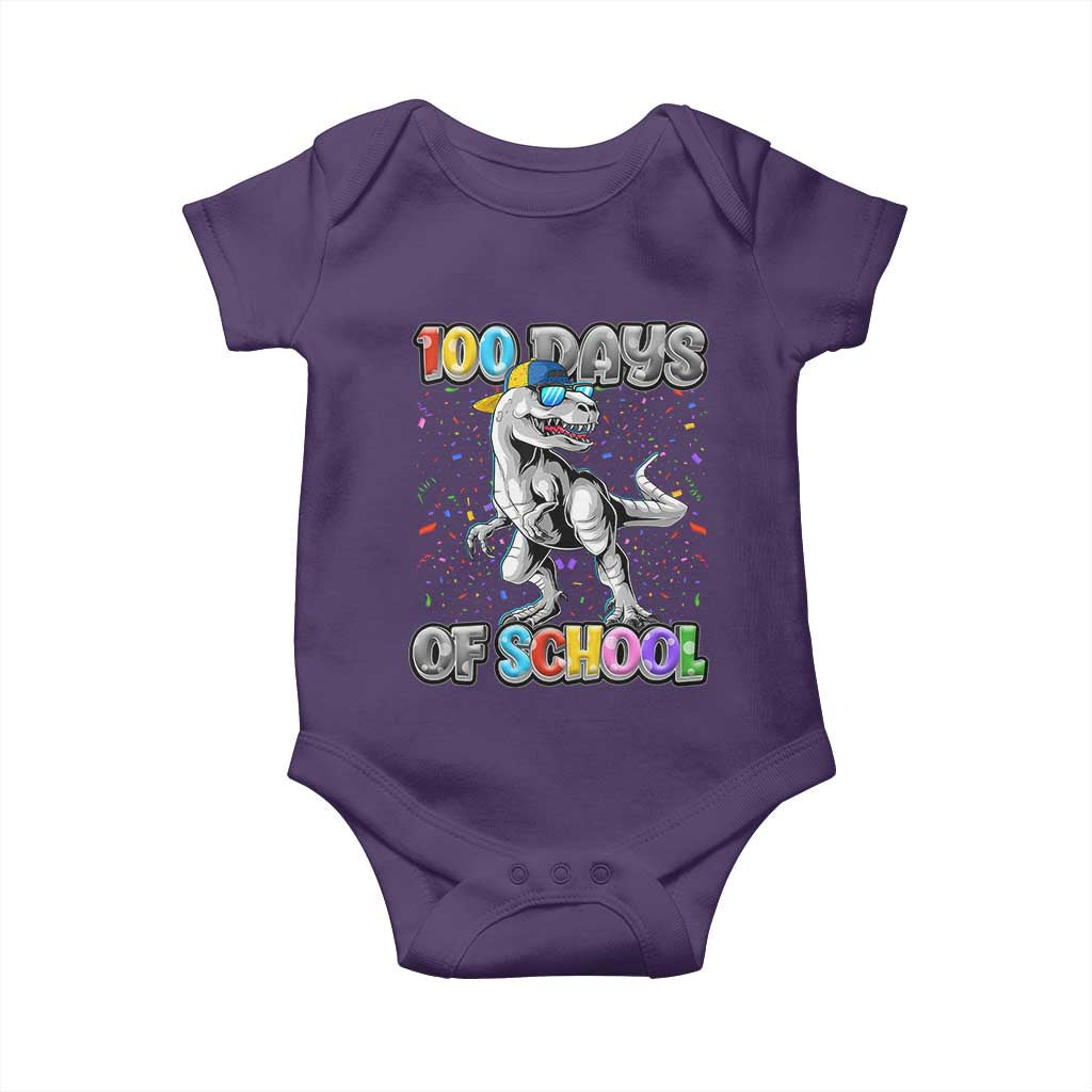 100 Days Of School Baby Onesie Funny Cool Dinosaur Trex 100 Days Smarter