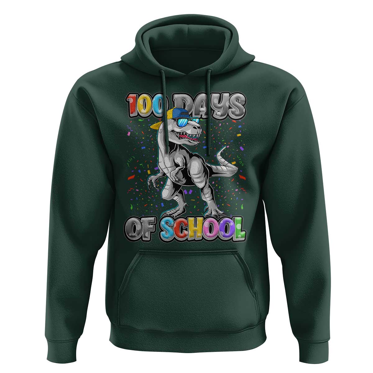 100 Days Of School Hoodie Funny Cool Dinosaur Trex 100 Days Smarter