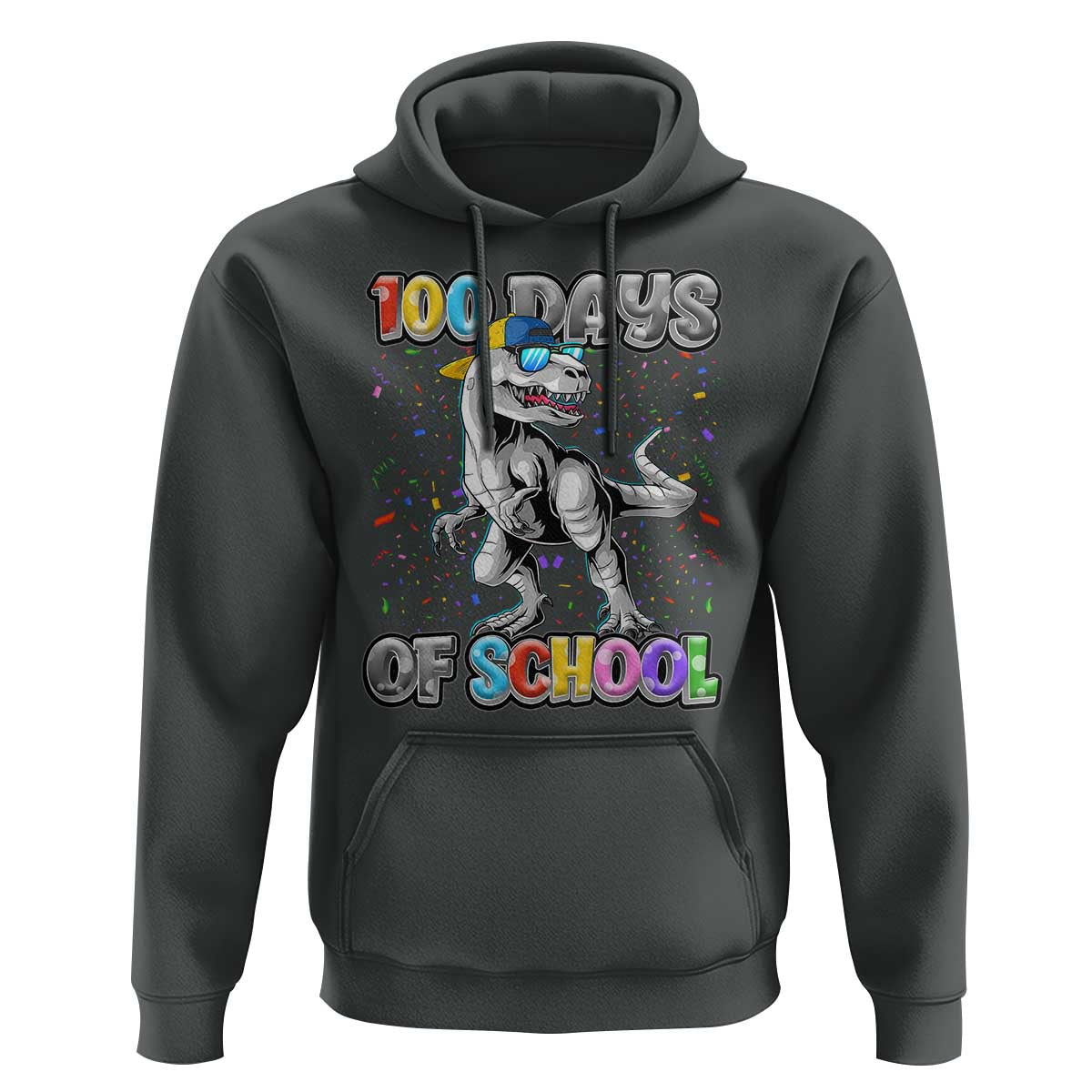 100 Days Of School Hoodie Funny Cool Dinosaur Trex 100 Days Smarter