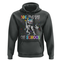 100 Days Of School Hoodie Funny Cool Dinosaur Trex 100 Days Smarter