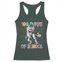 100 Days Of School Racerback Tank Top Funny Cool Dinosaur Trex 100 Days Smarter