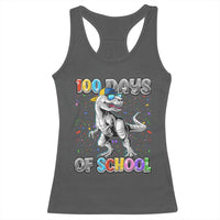 100 Days Of School Racerback Tank Top Funny Cool Dinosaur Trex 100 Days Smarter