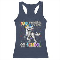 100 Days Of School Racerback Tank Top Funny Cool Dinosaur Trex 100 Days Smarter