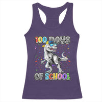 100 Days Of School Racerback Tank Top Funny Cool Dinosaur Trex 100 Days Smarter