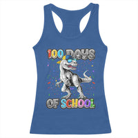 100 Days Of School Racerback Tank Top Funny Cool Dinosaur Trex 100 Days Smarter