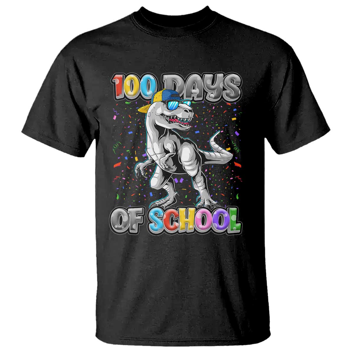 100 Days Of School T Shirt Funny Cool Dinosaur Trex 100 Days Smarter - Wonder Print Shop