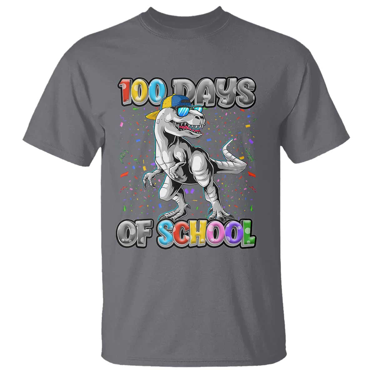 100 Days Of School T Shirt Funny Cool Dinosaur Trex 100 Days Smarter - Wonder Print Shop